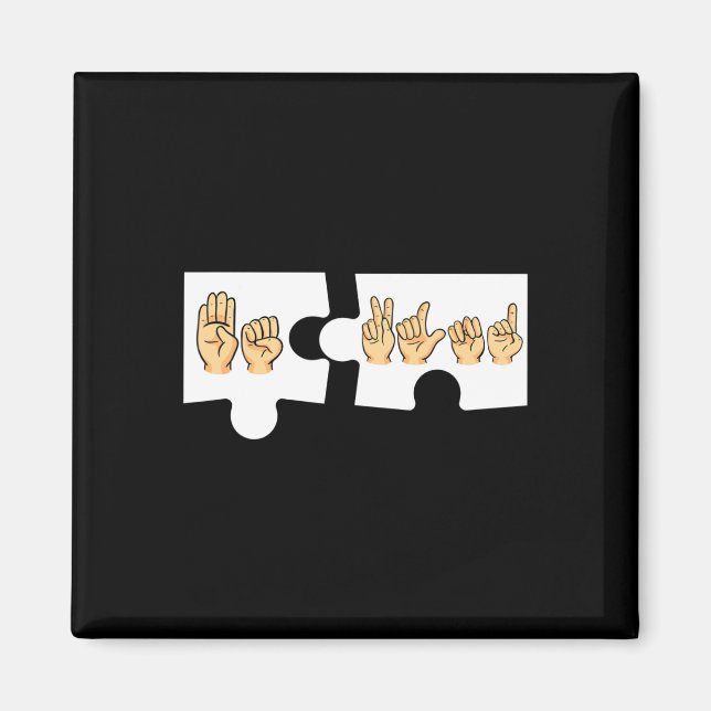 Aimant Alphabet American Sing Langue Asl Enseignant Be Ki (Devant)