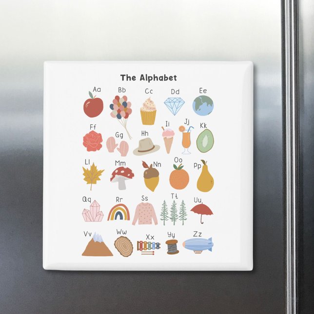 Aimant Alphabet de A à Z avec images pour enfants (In situ)