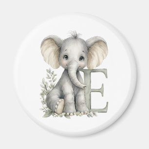 Aimant Alphabet éléphant bébé aquarelle mignon