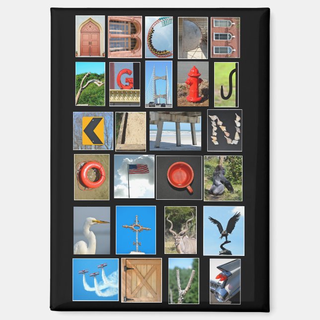 Aimant Alphabet épelé avec lettres d'images (Recto)