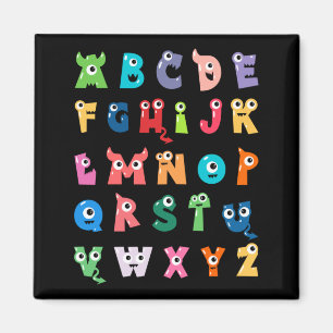 Aimant Alphabet Monstre Mignon Abc Halloween Professeur