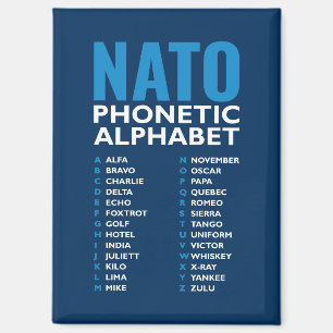 Aimant Alphabet phonétique de l'OTAN Alfa-Zulu