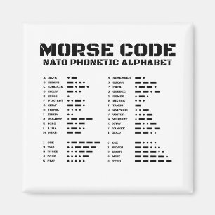 Aimant Alphabet phonétique de l'OTAN en code Morse