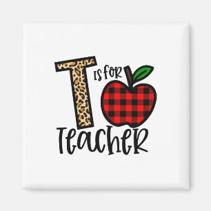 Aimant Alphabet T est pour l'amour de l'enseignant Apple