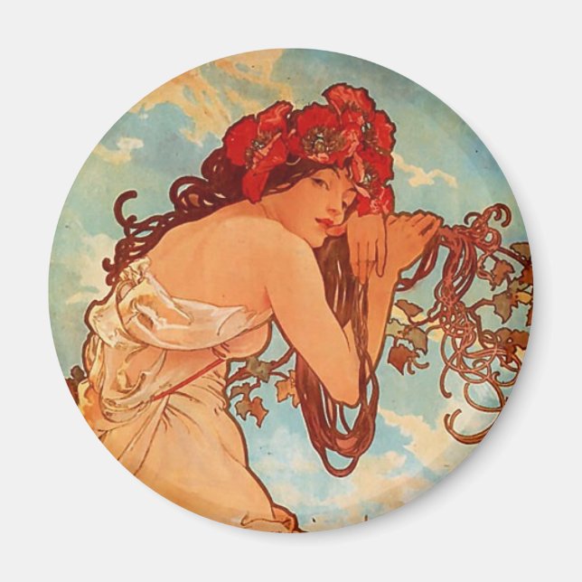 Aimant Alphons Mucha été (Devant)