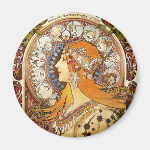 Aimant Alphonse Mucha Zodiac