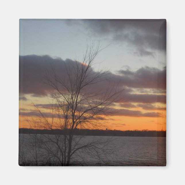 Aimant Amante du coucher de soleil du lac (Devant)