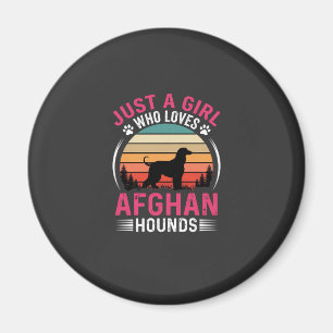 Aimant Amants de Lévriers Afghans Coucher de Soleil Rétro