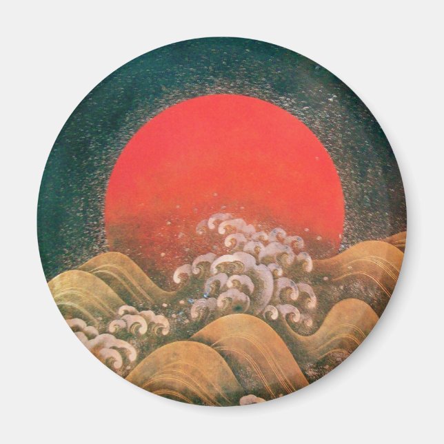 Aimant AMATERASU, GODDESS SOLEIL, or noir rouge (Devant)