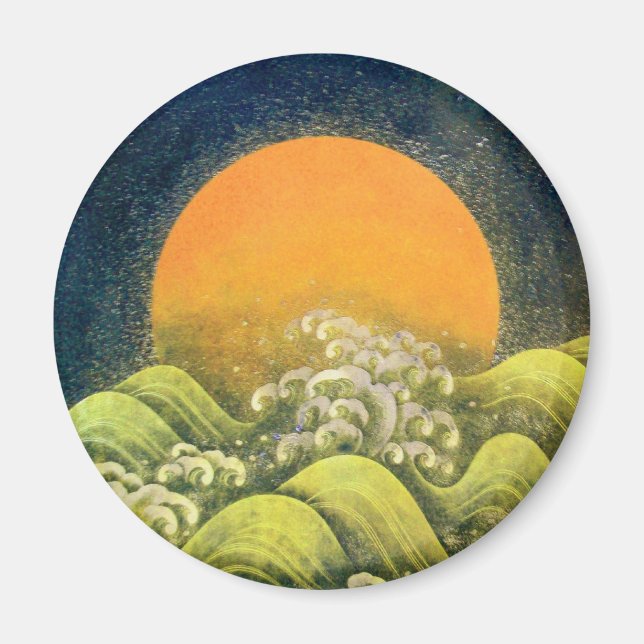 Aimant AMATÉRASU, GODDESS SOLEIL, vert jaune noir (Devant)