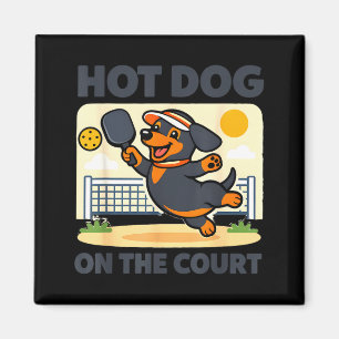 Aimant Amateur de pickleball wiener dachshund hot dog sur
