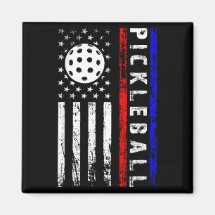 Aimant Amateurs de Pickleball 4 juillet Drapeau américain