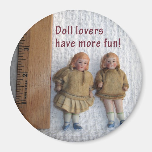 Aimant Amateurs de poupées Twin Antique Doll Magnets, Rou (Devant)