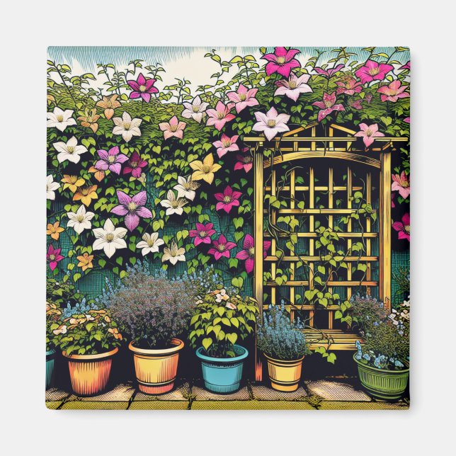 Aimant Amateurs plantes et jardiniers Clematis Trellis (Devant)