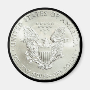 AIMANT AMÉRICAIN EAGLE DOLLAR-MAGNET ARGENTÉ