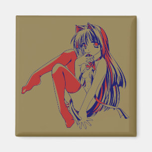 Aimant Américain Manga Neko Catgirl Kawaii Anime