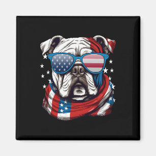 Aimant American Bulldog Patriotique 4 juillet Amoureux de