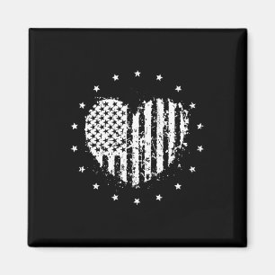 Aimant American Flag Heart 4 juillet