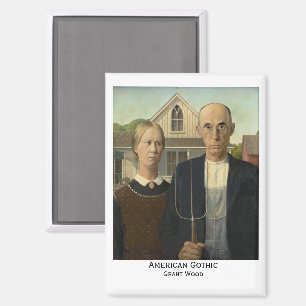 Aimant American Gothic, Grant Wood