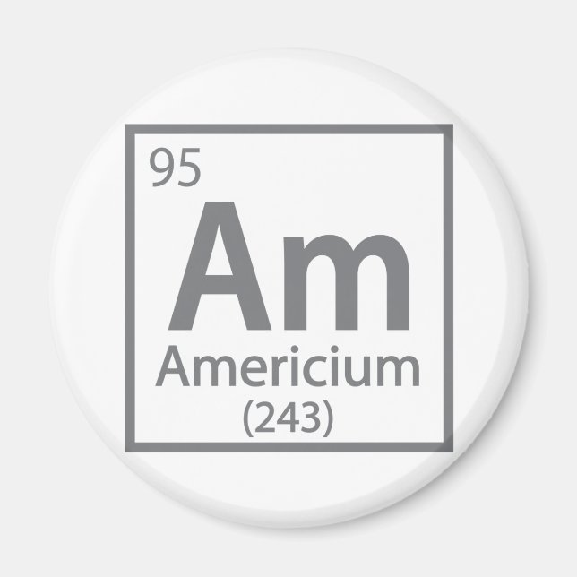 Aimant Americium - Tableau périodique de la science améri (Devant)