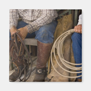 Aimant Amérique du Nord, États-Unis. Cowboys se détendant