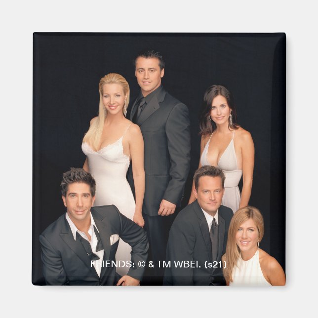 Aimant AMIS™ | Groupe en noir et blanc (Devant)