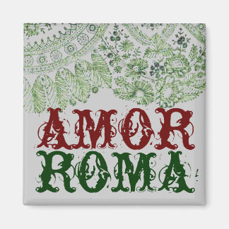 Aimant Amor Roma avec dentelle verte