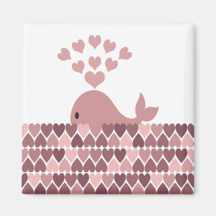 Aimant Amour de baleine rose