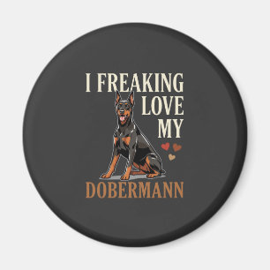 Aimant Amour de Dobermann Amateur de Chien