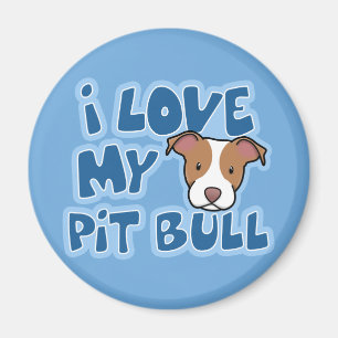 Aimant Amour de Kawaii I mon pitbull