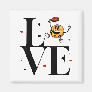 Aimant Amour drôle de pickleball Saint Valentin mignon ro