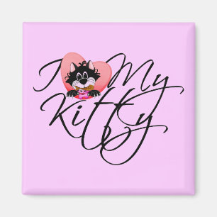 Aimant Amour du rose I mes T-shirts et cadeaux de Kitty