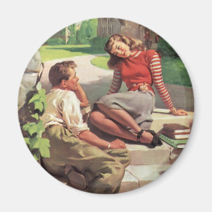 Aimant Amour et romance vintage, amoureux du lycée