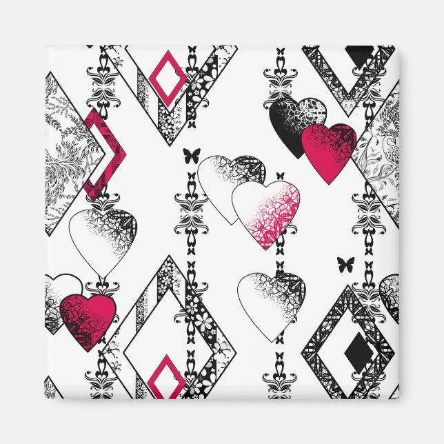 Aimant Amour, filet, patchwork (Devant)