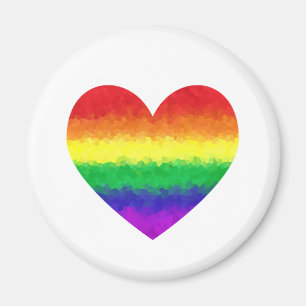 Aimant Amour géométrique du coeur LGBT d'arc-en-ciel de