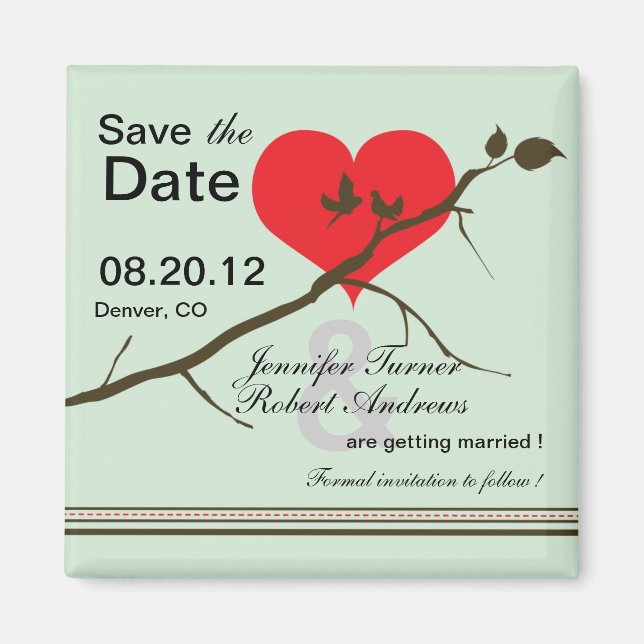 Aimant Amour -Magnet Réservez la date-3 (Devant)