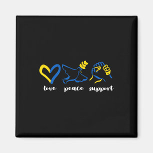 Aimant Amour Soutien Paix Ukraine Sensibilisation Cœur Un