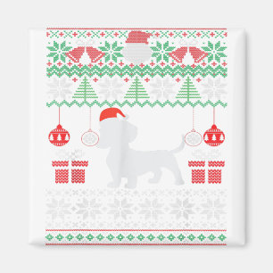 Aimant Amoureux de chien drôle Dachshund Santa Hat Ugly C