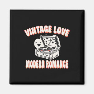 Aimant Amoureux de disque vinyle Saint-Valentin Amour vin