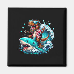 Aimant Amoureux de la plage T-rex Dinosaure chevauchant u