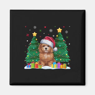 Aimant Amoureux de les chiens de Maltipoo Santa Hat Ugly 
