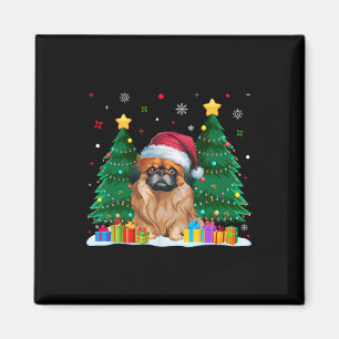 Aimant Amoureux de les chiens Pekingese Santa Hat Ugly Ch