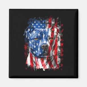 Aimant Amoureux de Pitbull Patriotique 4 Juillet Chien Pr