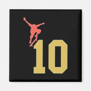 Aimant Amoureux de skateboard 10 ans 10e anniversaire