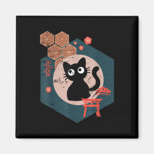 Aimant Amoureux des chats noir japonais Kitten Anime Toky