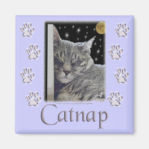 Aimant Amoureux des chats Purple Paws "Catnap"