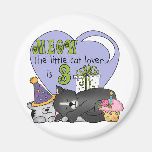 Aimant Amoureux des chats T-shirts et cadeaux 3e annivers