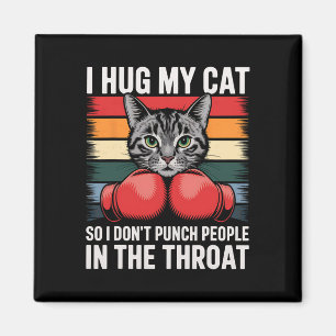 Aimant Amoureux des chats Ventilateur de boxe I Hug Chat 