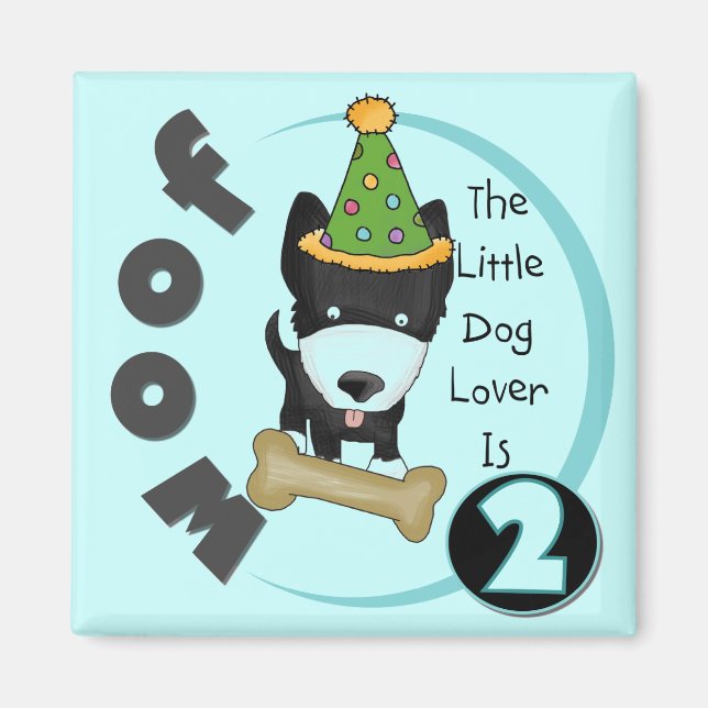 Aimant Amoureux des chiens 2e anniversaire Tshirts et cad (Devant)