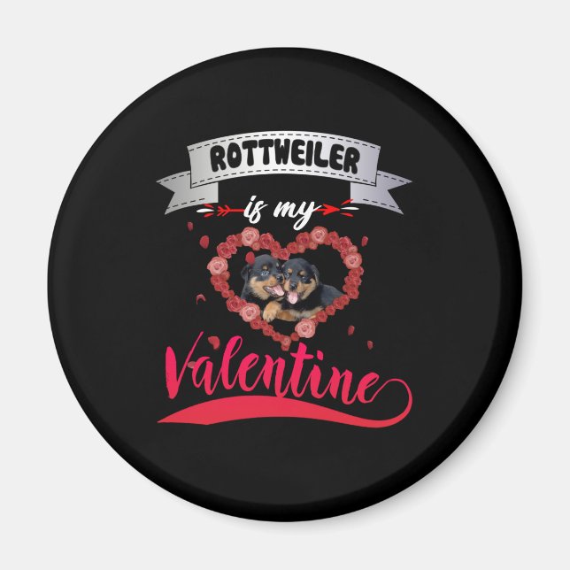 Aimant Amoureux des chiens | Rottweiler est ma Saint Vale (Devant)